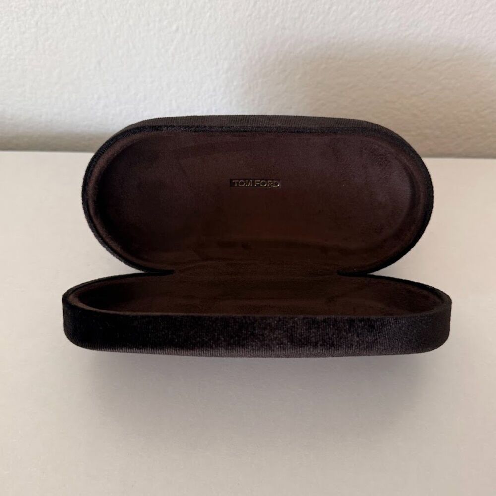 Tom Ford Brown Velvet & Suede Hard-Shell Designer Sunglasses Storage Case - Picture 9 of 10